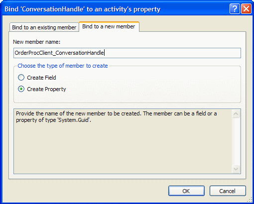 Activity Property Bind Dialog