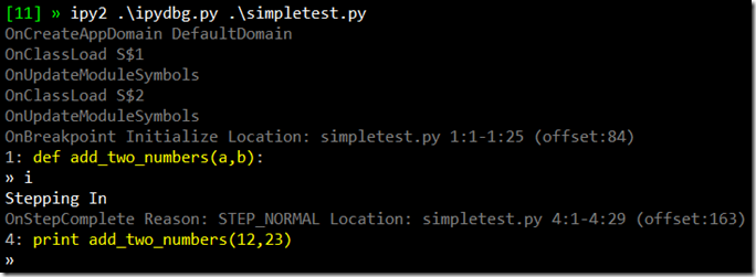 ipydbg on the console